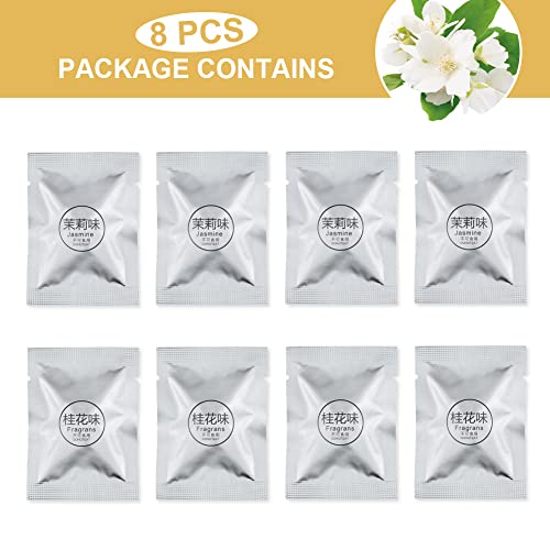 URAQT Auto Aromatherapie Tabletten, 8 Stücke Auto Lufterfrischer Nachfüllungen Feste Duft-Ersatzpads Refill Pads für Auto Aroma Diffusor 4 x Jasminduft + 4 x Duftender Osmanthusduft