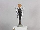  Treibholz Skulptur, Engel, Treibholz, Figur, Holz Skulptur mit verwittertem Metall