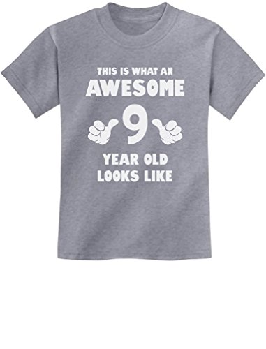 TeeStars - This is What an Awesome 9 Year Old Looks Like Youth Kids T-Shirt Small Gray