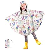 Poncho de lluvia para niños, chubasquero para niñas y niños, impermeable, transpirable, transpirable, portátil, plegable, para niños pequeños y adolescentes, chubasquero con capucha, c, 6-9 años