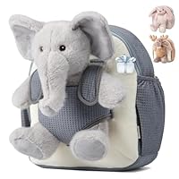 Moonkie Hug & Go™ Elephant Toddler Backpack – Soft Plush Bag with Take-Along Toy for Boys Aged 2–4 | Ideal for Daycare | Travel & Birthday Gifts