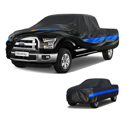 Image of Truck Car Cover Waterproof All Weather, Car Covers for Pickup, All Season Rain Sun Dust UV Protection Windproof with Storage Bag, Universal Fits Length 229-242 inch