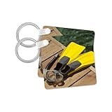 3dRose, Honduras, Bay Islands, Utila, snorkel gear - SA12 JME0043 - John and Lisa Merrill, set of 2 Key Chains