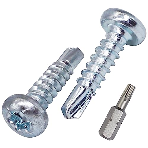 SKIR'CO (500 piezas) Tornillos autotaladrantes 3,9 x 16 mm, cabeza alomada, DIN 7504 N Tornillos zincados, tornillos autorroscantes