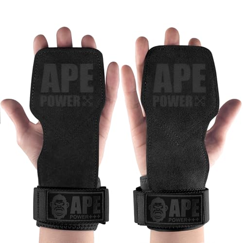 Power Ape Weight Lifting Straps with Wrist Support, Gym Wrist Straps for Weightlifting and Workout, Power Weightlifting Gym Gloves,Exercise Straps ,Lifting Grips Hand Straps for Men and Women(Black)