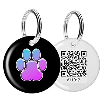 Anzir QR Dog ID Tags for Pets UK?Edit Pet Profiles Without Engraved,Cat ID Tags for Personalised Puppy and Kitty Profile?Dog Tags for Small Large Dog Cat (Gradient Black)