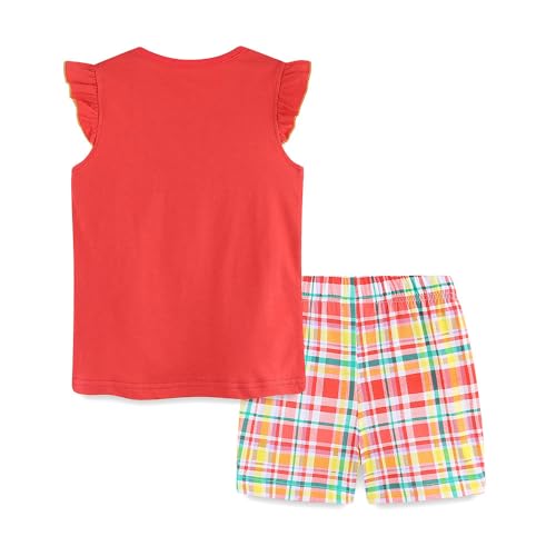 Image of Girls Shorts Set Outfits for Toddler Girls T-shirts Clothing Sets Kids Summer Graphic Cotton Tops Tees 3-7 Years