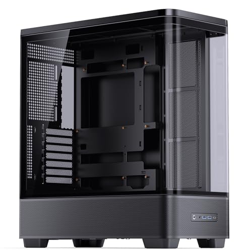 Image of JONSBO TK-5 Black ATX PC Case, Hyperbolic Ultra Wide Scene Back-Connect Desktop Case,10 Fan Positions,High Compatibility,Supports BTF MB,460mm GPU /360AIO /180mm Air Cooler,ATX PSU,Mid Tower Case Black