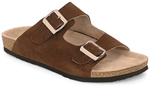 Image of AFROJACK Men's Orginal Leather Sandals | Casual Sliders for Boys s801