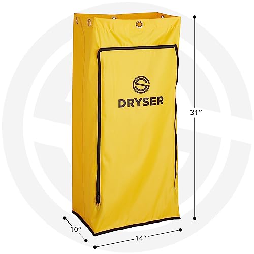Dryser Replacement Commercial Janitorial Cleaning Cart Bag, Heavy-Duty Vinyl Bag with Zipper for Model 503C - Yellow