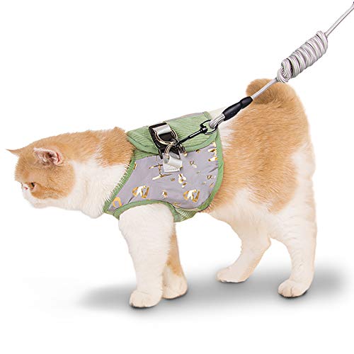 Pet Soft Warm Cat Harness, Adjustable Cat Dog Vest Harness and Leash for Walking Escape Proof, Reflective Soft Kitten Harness for Small Medium Puppies