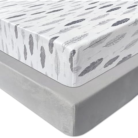AMROSE Microfleece Crib Sheets Cover
