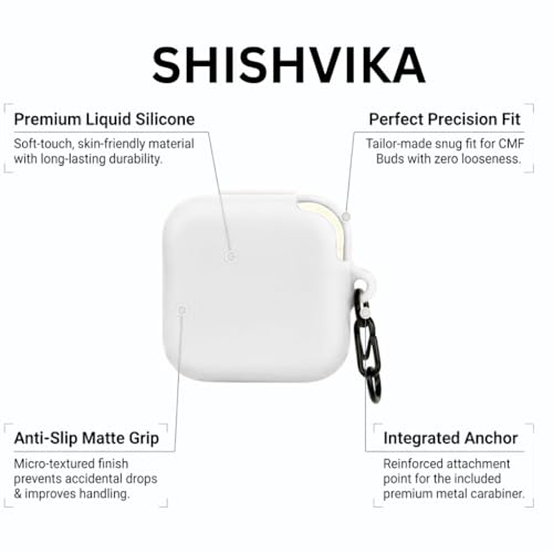 Image of SHISHVIKA Case Cover Compatible for CMF by Nothing Buds Pro 2 / Buds 2 Plus /Buds 2 (White, S - Pin)