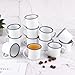 16 Pcs 4 oz Enamel Camping Coffee Mugs Mini Metal Mug with Handle Small White Enamel Mug Vintage Round Tea Cup Portable Drinking Cups for Outdoor Indoor Picnic Travel Camping Holiday Gifts