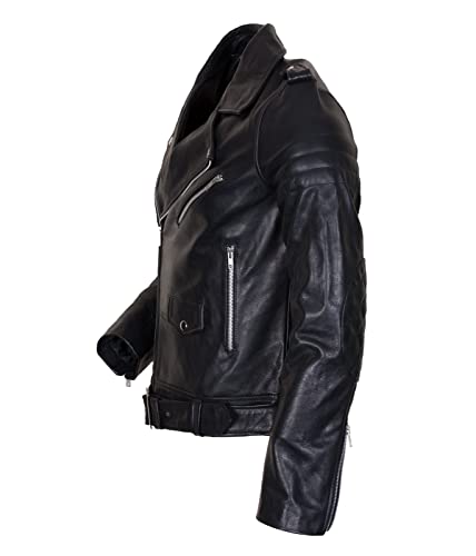 Men's Black Biker Leather Jacket Motorcycle Lightweight Faux Leather Outwear3
