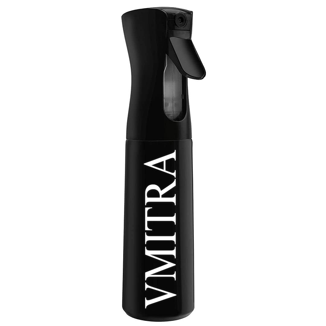 VMITRA 300 ml Spray Bottle Black Continuous Empty Water Spray Dispenser Ultra Fine Multipurpose Mist Bottle for Hair Styling, Plants, Cleaning, Salons, Face, Scents, & Skin Care