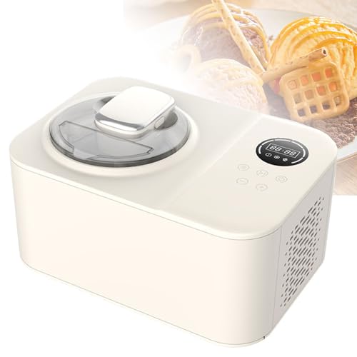 Ice Cream Maker with Compressor, 1.2 Quarts Self–freezing Soft Ice Cream Maker with LCD Display, Stainless Steel Homemade Ice Cream Maker Machine, for Kids Frozen Yogurt, Gelato, Sorbet