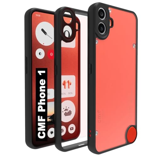 Image of RIGGEAR Shockproof Sleek Hybrid Armor Back Cover Case Compatible with CMF Phone 1 /CMF by Nothing Phone 1 (Clear PC + Black TPU Bumper)