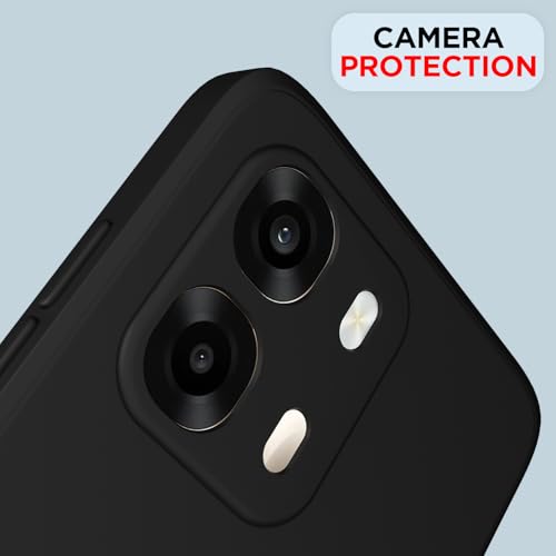 Image of Outlouders Back Cover for Oppo A6 Pro 5G | Camera Protection | Durable Soft Matte Silicone Bumper Case (Black)