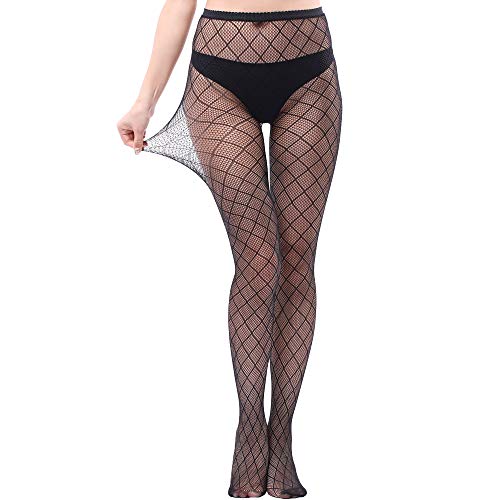 KACOLOR Women Fishnet Stockings Patterned Tights Thigh High Black Lace Leggings High Waist Tights Pantyhose2