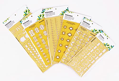 Traceease Jewelry Designing Template Drafting Tools Gemstone MultiSize Jewellery Stencil- Pack of 6 Pcs