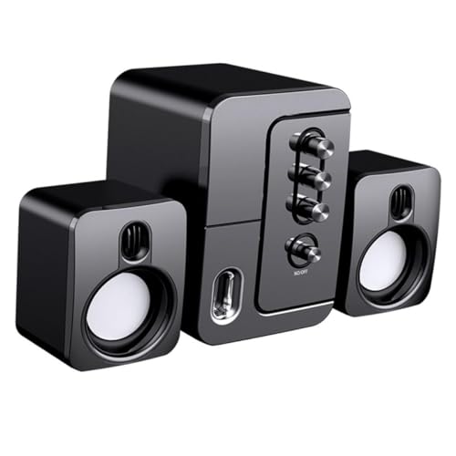 DOITOOL USB Desktop Computer Speakers for Laptop and Pc, 3D Surround Sound with Bass, Black Compact USB-Powered Music Speaker for Office and Home Use DOITOOL USB Desktop Computer Speakers for Laptop and Pc, 3D Surround Sound with Bass, Black Compact USB-Powered Music Speaker for Office and Home Use