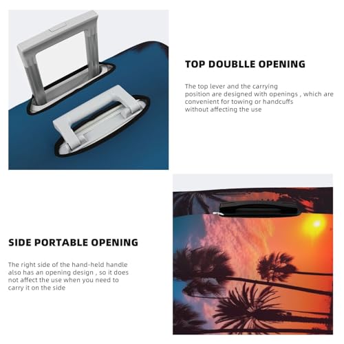 Palm Tree Sunset Luggage Cover Stretch Washable Suitcase Protector Suitcase Cover Anti-Scratch Luggage Sleeve Elastic Suitcase Case Protector Baggage Cover Fits 18-32 Inch4