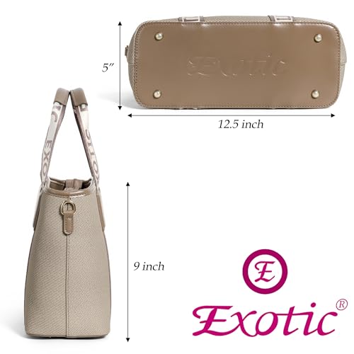 Image of EXOTIC Women's Canvas Handbag with Detachable Sling Strap | Stylish Tote for Work & Everyday Use