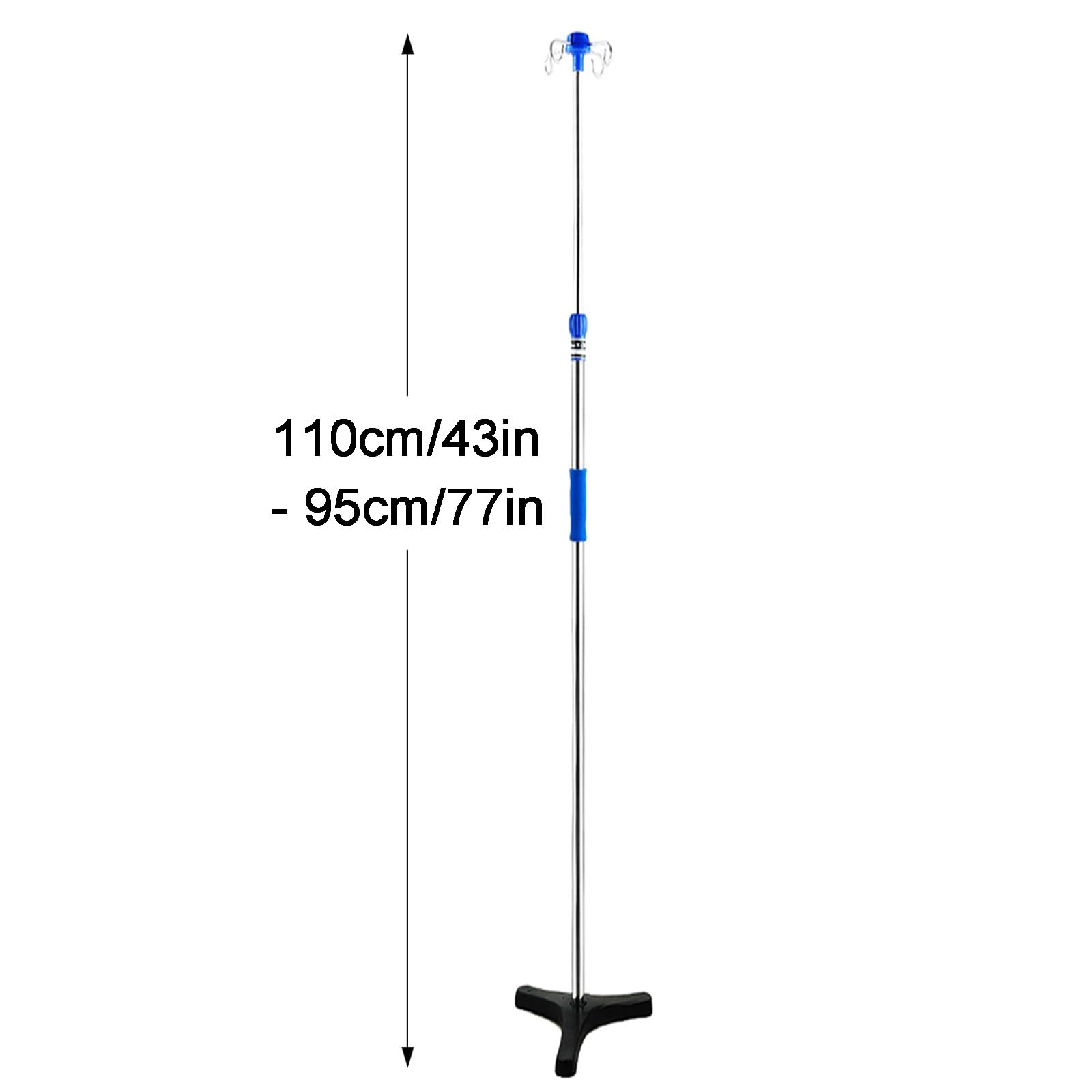 Stojak na Kroplówkę, Stojak na Worek Kroplowy Lekki, Przenośny Teleskop ze Stali Nierdzewnej do Domowej Przychodni Szpitalnej(Size:4 hooks)