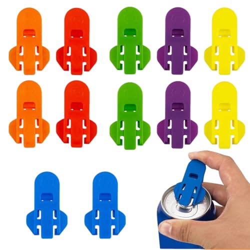 IKOPFLN 12 apriscatole manuali facili da usare, per aprire lattine di birra e bibite, strumento per aprire lattine di bibite gassate, a prova di perdite, per pop, coke, soda, bevande in(Sei colori)
