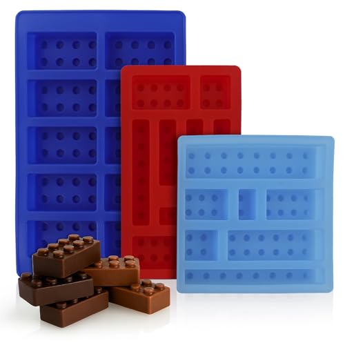 3Pcs Silicone Chocolate Molds - Building Brick...