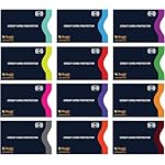 Boxiki Travel RFID Blocking Sleeves, Set with Color Coding | Identity Theft Prevention RFID Blocking Envelopes Set of 12 Credit Card Sleeves (Navy Blue)