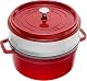Staub Gusseisen Bräter mit Dämpfeinsatz 26 cm, 5,2 L, Kirschrot
