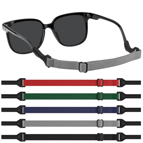Cordons Elastiques Pour Lunettes, Sangles Lunettes Antidérapantes Réglables, Cordon à Lunettes Elastique, Sport Nautique Corde à Lunette, pour Course à Pied, Randonnée Enfant, Hommes, Femmes (Pack 4)