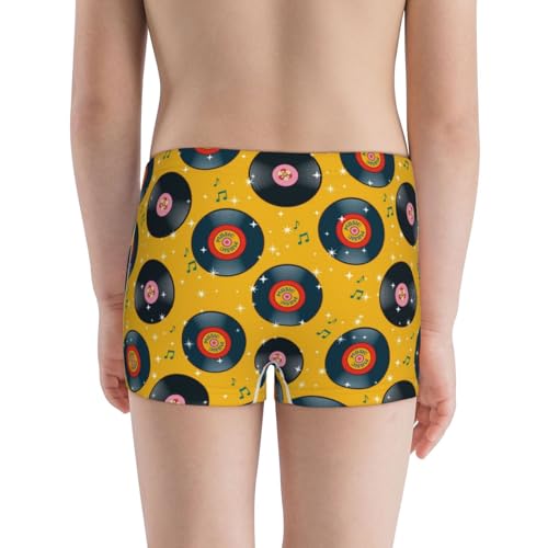 Boys' Cotton Boxer Brief Soft Underwear-Retro Vinyl Records3