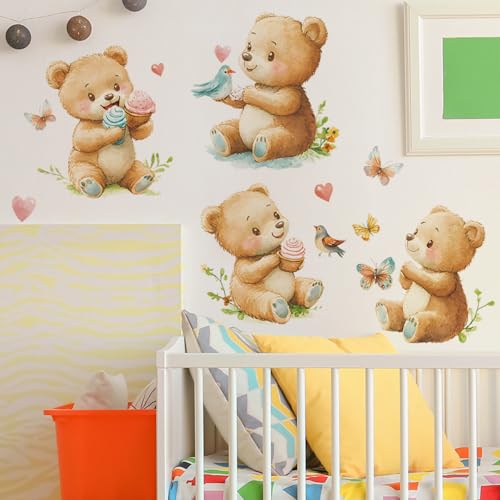 Vinilo Decorativo Ositos Acuarela Removible para Niños miniatura 3
