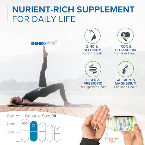 Power By Naturals Sea Moss Plus - USDA Certified Organic Wildcrafted Irish Seamoss, Bladderwrack & Burdock Root, Supplement for Immunity, 60Ct, 2 Pack - Image 6