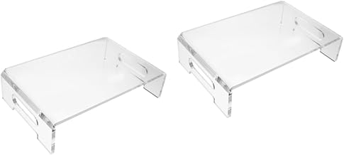 Hemobllo 2 Peças Suporte De Monitor Para Laptop Monitores De Montagem Para Laptops Suportes De Prateleira Prateleira De Mesa De Acrílico Suporte De Computador Para Mesa Transparente