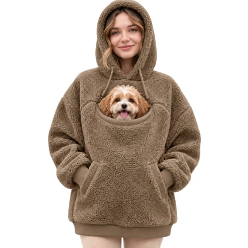 Cat Pouch Hoodie for Women Cat Dog Carrier Hoodie with Pet Pouch Sweatshirt - image 1