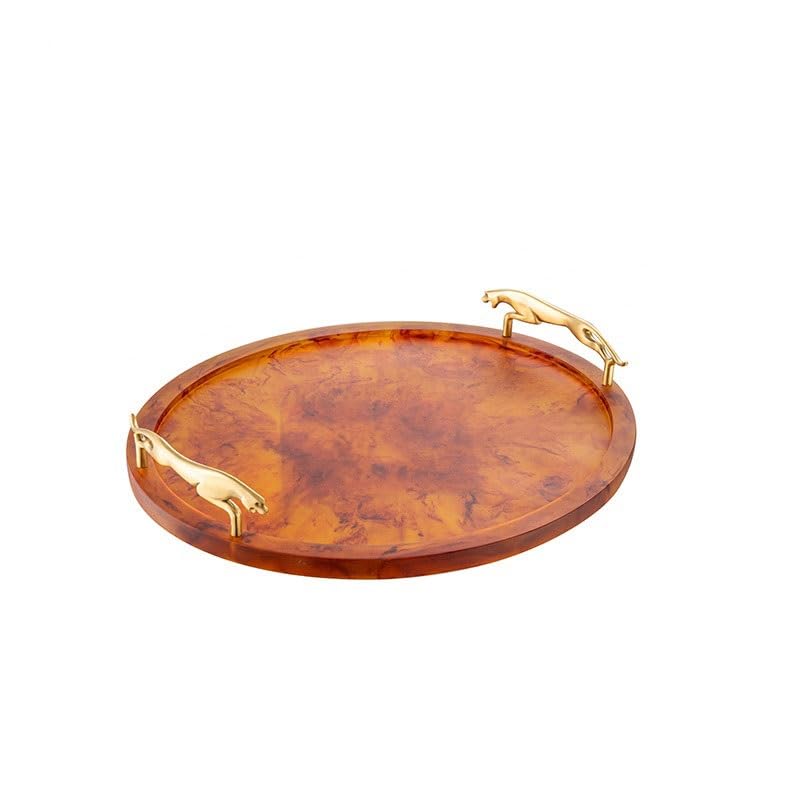 Plateau rond en métal pour ranger bijoux et aromathérapie