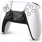 PISOBIN Pro Gaming Controller Compatible with Playstation 4, PS4 Pro, PS4 Slim, Wireless Controller with Built-in Speaker and Stereo Headset Jack –Auto Fire Turbo Button (White)