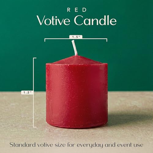 Image of Royal Imports Votive Candles Unscented Candles for Wedding Centerpieces - Red, Pack of 72 Dripless Wax for Parties, Aromatherapy, Devotional, Home Decor, Spas & Holiday Gifts