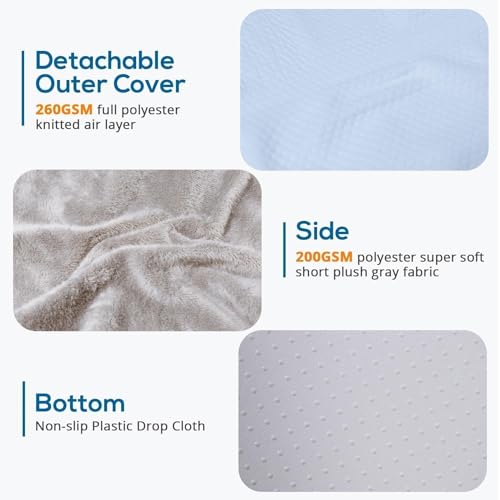 Image of Sasttie Wedge Pillow 24x24x12 inch, Memory Foam Bed Wedge, Light Grey | Triangle Pillow for Sleeping, Acid Reflux, Back Pain, Post-Surgery, and Snoring, Designed with Removable Washable Cover