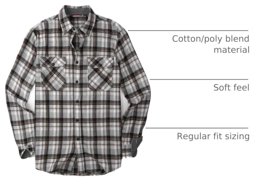 Image of Alex Vando Mens Button Down Regular Fit Long Sleeve Casual Flannel Shirts