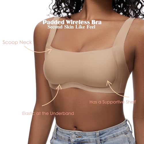 Square Neck Seamless Bralette Wireless Bra for Women - No Show Push-Up With Padding Lift - Scoop Neck3