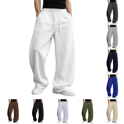 Wide Leg Sweatpants Men Baggy Straight Workout Jogger With Pockets - image 1