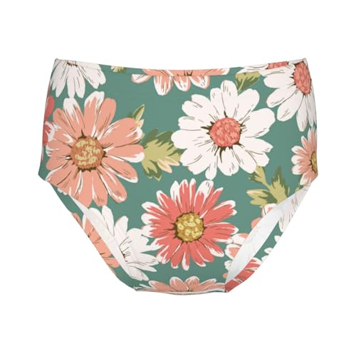 Daisy Flower Pattern Girls' Underwear Soft Cotton Little Girls Panties Comfort Briefs