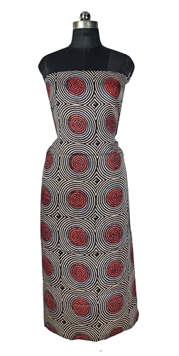 Image of Ethnics of Kutch Womens's Ajrakh Modal Silk Natural Dye Hand Block Print Unstitched Kurta Fabric