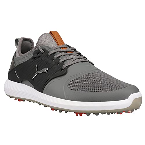 Puma Golf Men's Ignite Pwradapt Caged Golf Shoe, Quiet Shade-Bronze-Black, 10 M US