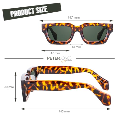 Image of Peter Jones Thick Sides Broad Frame UV Protected Unisex Sunglasses (3659)